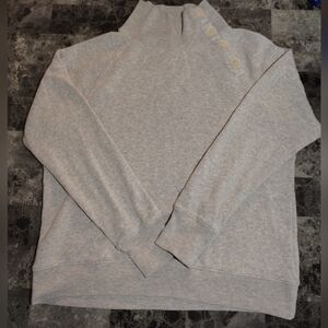 J Crew Wide button collar pullover sweater grey